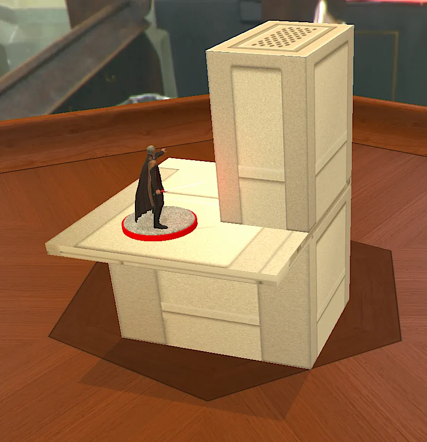 Count Dooku standing on a platform