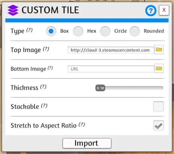 Setting for a Tile object in TTS